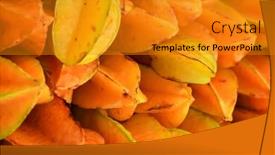  Presentation with bright yellow - Slide set enhanced with bright-yellow-carambola-fruits-up background and a gold colored foreground