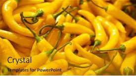  Presentation with yellow envelope the stamped - Presentation theme enhanced with bright yellow chili peppers closeup background and a  colored foreground