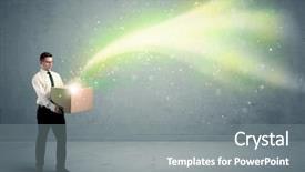  Presentation with light green - Colorful slide deck enhanced with bright yellow green light beams backdrop and a gray colored foreground