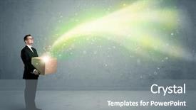  Presentation with light green - Slide deck featuring bright yellow green light beams background and a gray colored foreground