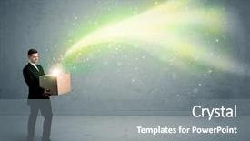  Presentation with light green moving - Slides consisting of bright yellow green light beams background and a gray colored foreground