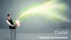  Presentation with light green - PPT layouts featuring person in stylish suit concept background and a gray colored foreground