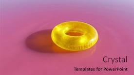  Presentation with water color - PPT theme having bright-yellow-inflatable-ring-float background and a coral colored foreground