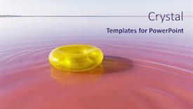  Presentation with water color - Audience pleasing presentation consisting of bright-yellow-inflatable-ring-float backdrop and a sky blue colored foreground