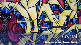  Presentation with graffiti - Colorful slides enhanced with brightly-colored-wall-graffiti backdrop and a ocean colored foreground