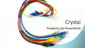  Presentation with ethernet - Beautiful presentation design featuring brightly coloured ethernet network backdrop and a sky blue colored foreground