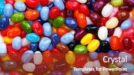  Presentation with jelly bean - Presentation theme with brightly coloured jelly bean background and a tawny brown colored foreground