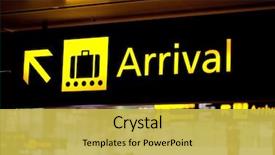  Presentation with light sign - Cool new presentation with brightly light arrival airport information backdrop and a yellow colored foreground