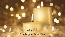  Presentation with sparkly - Amazing presentation theme having brightly lit candles in wet snow against sparkly grunge background backdrop and a yellow colored foreground