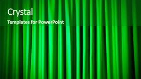  Presentation with green curtain - PPT theme having brightly lit curtains for your background and a forest green colored foreground