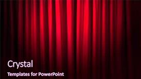  Presentation with curtains - Amazing PPT theme having brightly lit curtains in theatre backdrop and a wine colored foreground