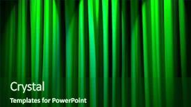  Presentation with green curtain - Colorful PPT theme enhanced with brightly lit curtains in theatre backdrop and a forest green colored foreground