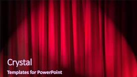  Presentation with movie or theatre curtain - Colorful PPT theme enhanced with brightly lit curtains in theatre backdrop and a wine colored foreground