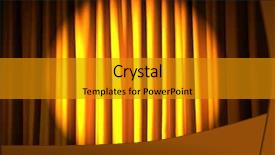  Presentation with movie curtain - PPT theme consisting of brightly lit curtains in theatre background and a gold colored foreground
