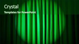  Presentation with green curtain - Slides consisting of brightly lit curtains in theatre background and a forest green colored foreground