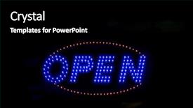  Presentation with neon edge - Slides featuring brightly lit open neon signage background and a black colored foreground