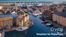  Presentation with yachting - Presentation theme enhanced with brighton-uk-jun-5-2013 background and a ocean colored foreground