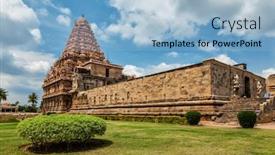  Presentation with india temple - Audience pleasing slide deck consisting of brihadisvara-temple-gangaikonda-cholapuram-gangai backdrop and a light blue colored foreground