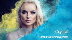  Presentation with archticture art - Cool new presentation theme with people border - art style portrait backdrop and a teal colored foreground