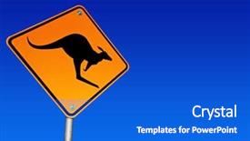  Presentation with kangaroo - Cool new presentation design with brilliant blue australian desert backdrop and a cobalt blue colored foreground