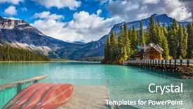  Presentation with dry - PPT theme with brilliant red kayaks dry upside background and a seafoam green colored foreground