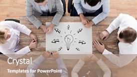  Presentation with team work and productivity - Slides featuring brilliant thinking - business people inspiration and team background and a coral colored foreground