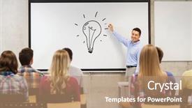  Presentation with students thinking - Cool new PPT theme with brilliant thinking - education high school teaching idea backdrop and a coral colored foreground