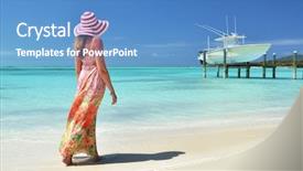  Presentation with bahamas - Slide deck featuring brim - beach scene exuma bahamas background and a teal colored foreground