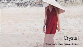  Presentation with maxi - Presentation theme with brim - beautiful elegant young lady background and a light gray colored foreground