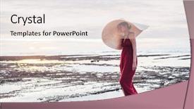  Presentation with maxi - Colorful presentation theme enhanced with brim - beautiful elegant young lady backdrop and a lemonade colored foreground