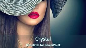  Presentation with fashion accessories - Colorful slides enhanced with brim - beautiful sexy brunette woman backdrop and a ocean colored foreground