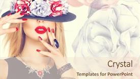  Presentation with elegant flowers - Beautiful presentation featuring brim - beautiful sexy woman with red backdrop and a lemonade colored foreground