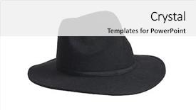  Presentation with hat - Theme enhanced with brim - black woolen hat isolated background and a white colored foreground