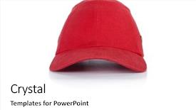  Presentation with baseball - Cool new presentation design with brim - red baseball cap isolated backdrop and a white colored foreground
