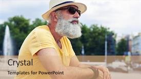  Presentation with straw - Amazing slides having brim - side view of mature bearded backdrop and a coral colored foreground