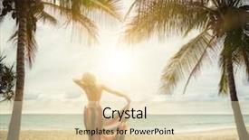  Presentation with tropical - Cool new slides with brim - woman with beautiful sarong backdrop and a lemonade colored foreground