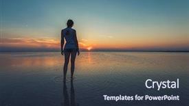  Presentation with salty - Cool new PPT theme with brine - beauty sunset on salty lake backdrop and a tawny brown colored foreground