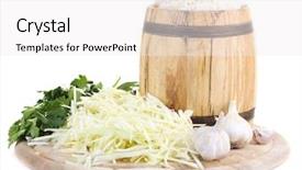  Presentation with vitamins on wooden herbal - Cool new PPT theme with brine - marinated cabbage sauerkraut in wooden backdrop and a  colored foreground