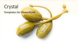  Presentation with berries - Slide set consisting of brine - pickled caper berries isolated background and a blonde colored foreground