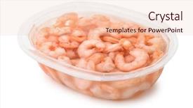  Presentation with plastic container - Audience pleasing slide set consisting of brine - pickled shrimp in plastic container backdrop and a lemonade colored foreground