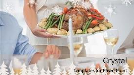  Presentation with chicken little chicks - Theme with brine - woman brining a roast chicken background and a soft green colored foreground