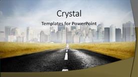 Presentation with road - Audience pleasing presentation theme consisting of bringing to a big city backdrop and a light blue colored foreground