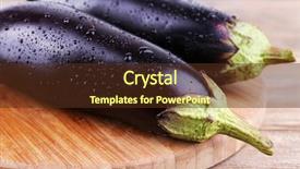  Presentation with cutting board - Slide set enhanced with brinjal - aubergines on round cutting board background and a  colored foreground