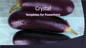  Presentation with gear wheels on wooden - Theme featuring brinjal - aubergines on wooden background background and a  colored foreground