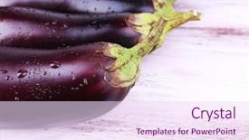  Presentation with prebiotics probiotics a wooden - PPT theme consisting of brinjal - aubergines on wooden background background and a pink colored foreground
