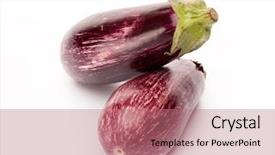  Presentation with graffiti - Beautiful slide deck featuring brinjal - two fresh graffiti eggplants aubergine backdrop and a coral colored foreground