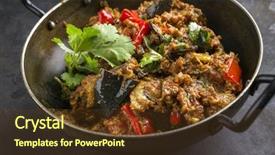  Presentation with bowl - Amazing presentation having brinjal masala fry in bowl backdrop and a tawny brown colored foreground