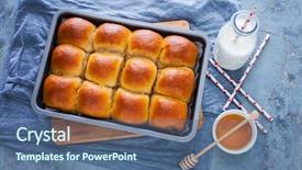  Presentation with soy milk drink and tofu - PPT theme enhanced with brioche buns with honey background and a  colored foreground