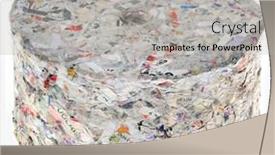  Presentation with paper - Audience pleasing PPT theme consisting of briquette-made-of-paper-strips backdrop and a light gray colored foreground