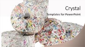  Presentation with waste - Cool new presentation theme with briquette made of paper strips backdrop and a white colored foreground